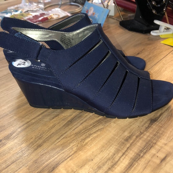 Bandolino Shoes - Bandolino Navy B-Flexible Wedge Size 7.5